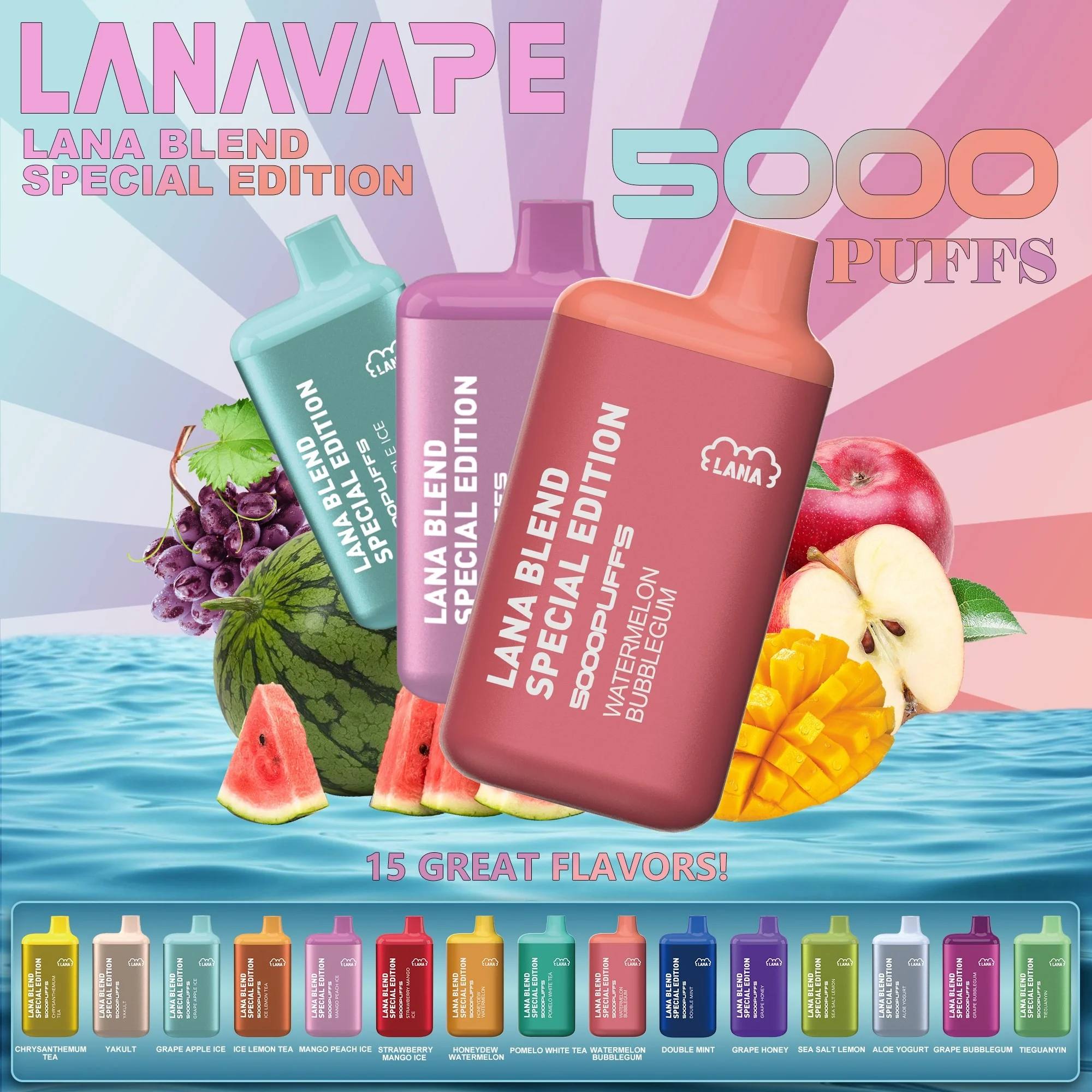 LANA BAR 5000 Puffs 拋棄式電子煙｜拉娜一次性電子菸推薦